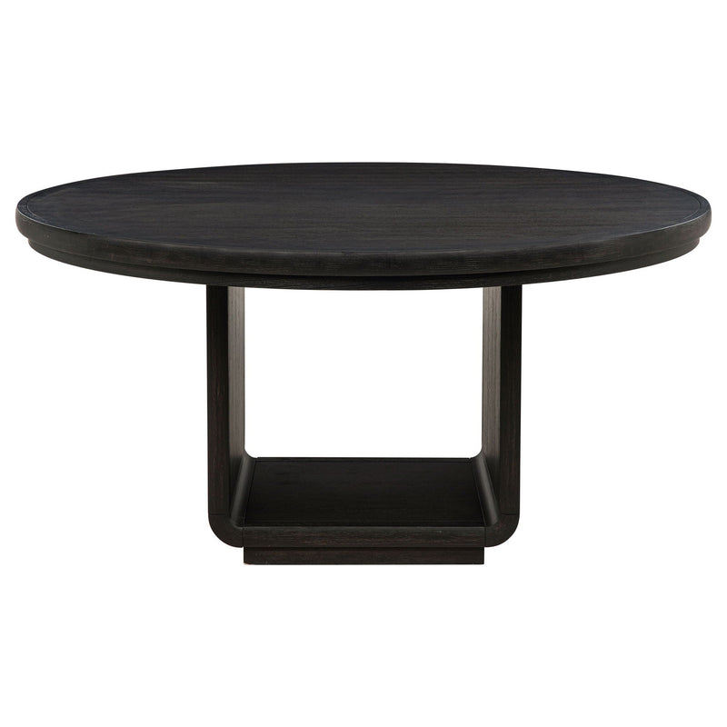 Leandro 60-inch Round Dining Table Burnished Black