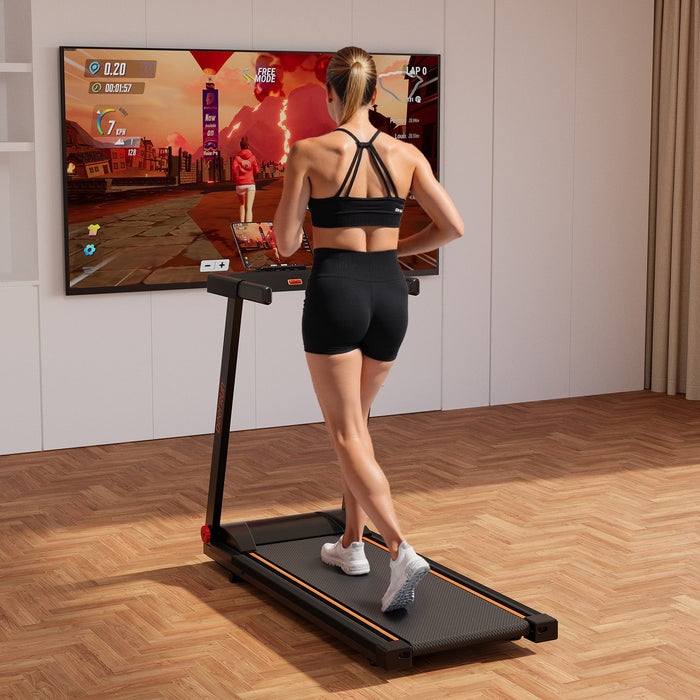 DeerRun All-New 2026 A1 Pro Move+ Smart Foldable Treadmill with 6% Incline & NFC | 350Lbs, 10mph, Black