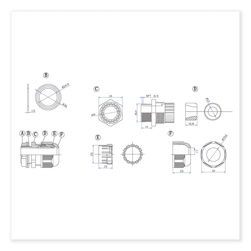 Gyration Plastic Waterproof Joint, White