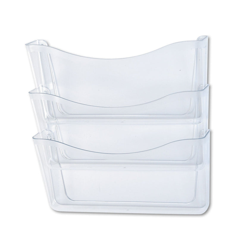Rubbermaid Unbreakable Wall Files, 3 Sections, A4/Letter Size, 13.75" x 3.13" x 29.38", Clear