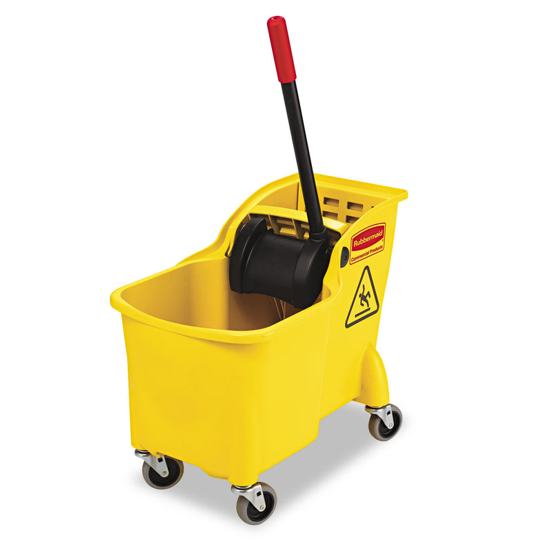 Rubbermaid Tandem 31-Quart Bucket/Wringer Combo, Reverse, Yellow