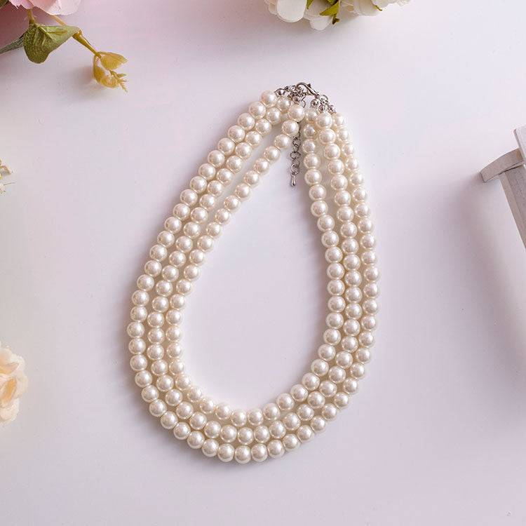Women Classic Wedding Big Pearl Necklace