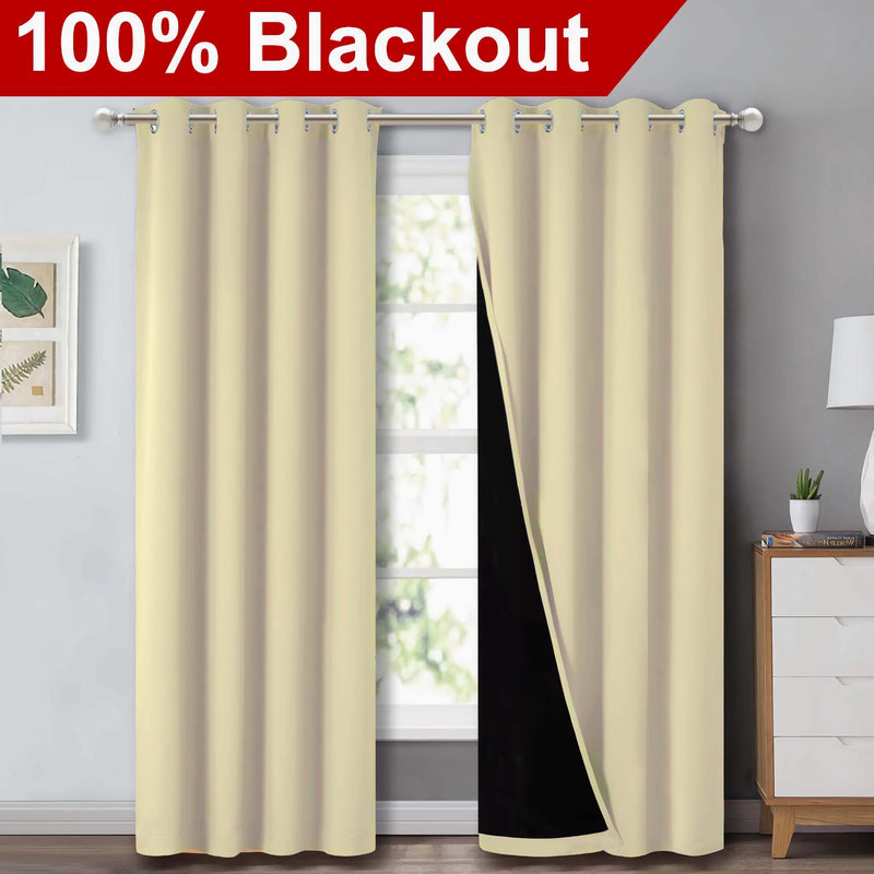1pc Classic Blackout Curtains with Grommet Thermal Insulated Living Room Bedroom Kitchen Bathroom