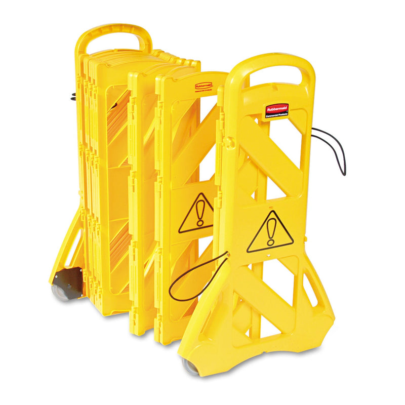 Rubbermaid Portable Mobile Safety Barrier, Plastic, 13 ft x 40", Yellow