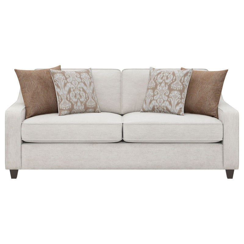 Christine 2-piece Upholstered Sloped Arm Sofa Set Beige