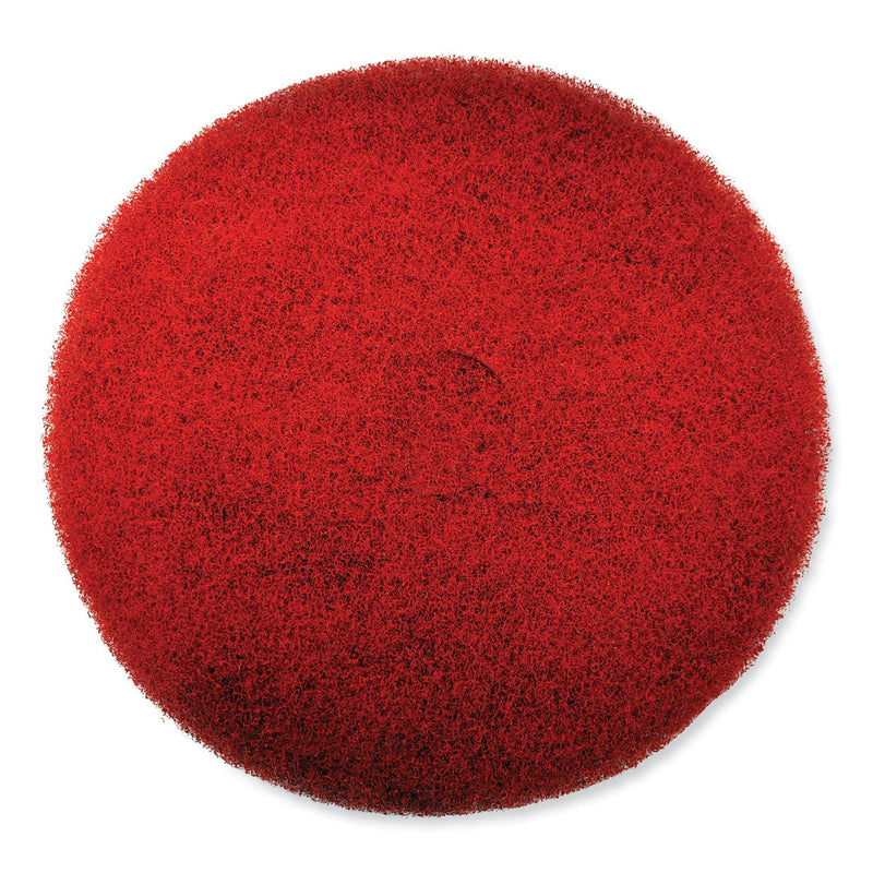 SC Johnson Professional EZ CARE Heavy Duty Scrub Pad, 17" Diameter, Red/Gray, 5/Carton
