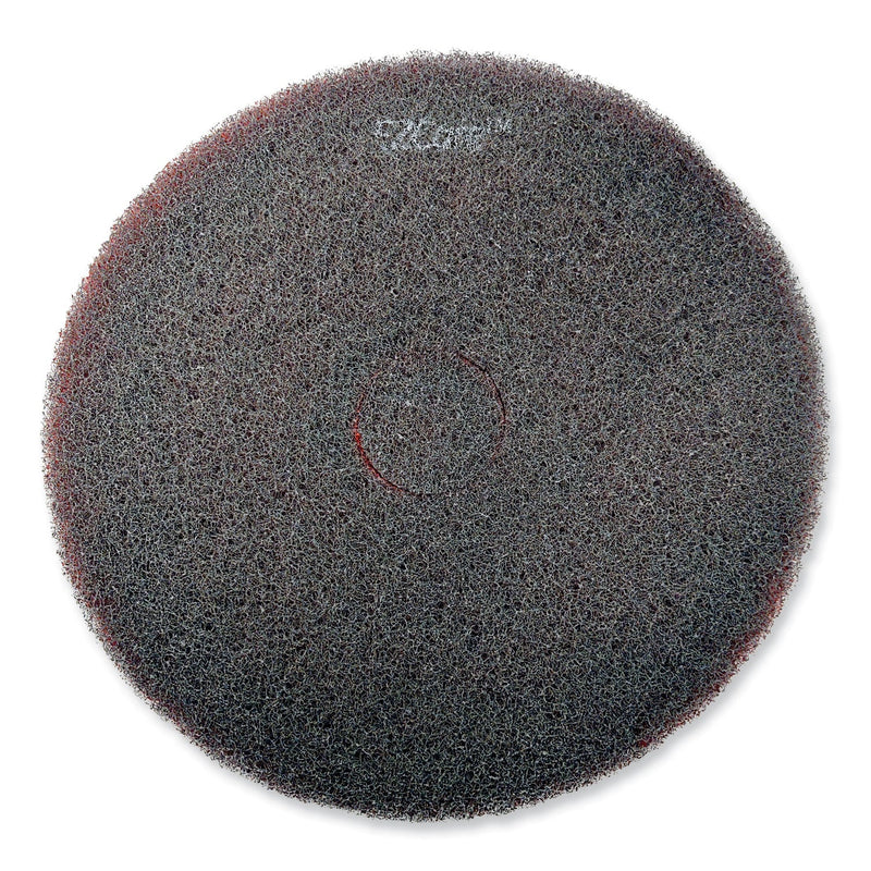 SC Johnson Professional EZ CARE Heavy Duty Scrub Pad, 20" Diameter, Red/Gray, 5/Carton
