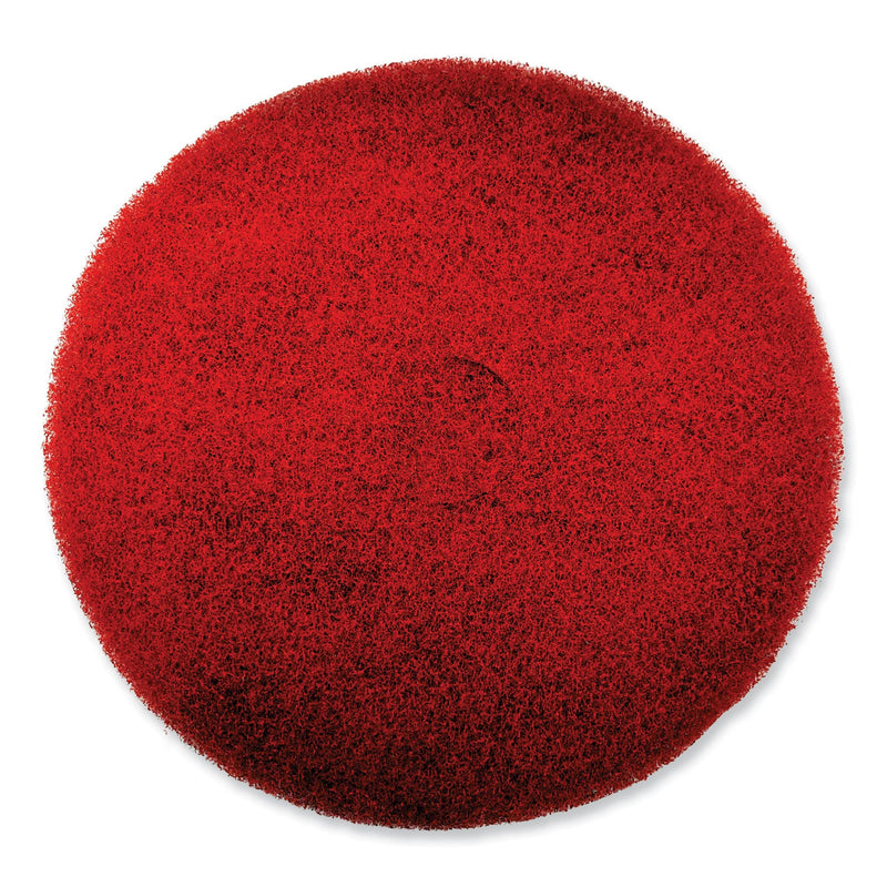 SC Johnson Professional EZ CARE Heavy Duty Scrub Pad, 16" Diameter, Red/Gray, 5/Carton