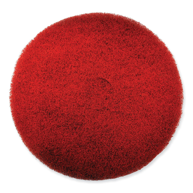 SC Johnson Professional EZ CARE Heavy Duty Scrub Pad, 13" Diameter, Red/Gray, 5/Carton