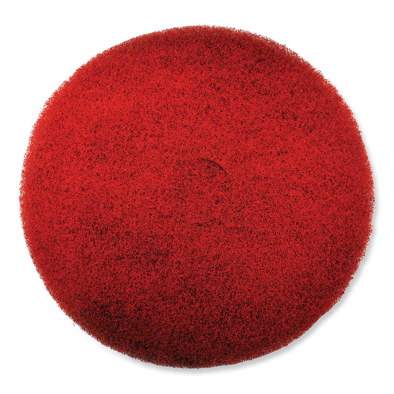 SC Johnson Professional EZ CARE Heavy Duty Scrub Pad, 20" Diameter, Red/Gray, 5/Carton