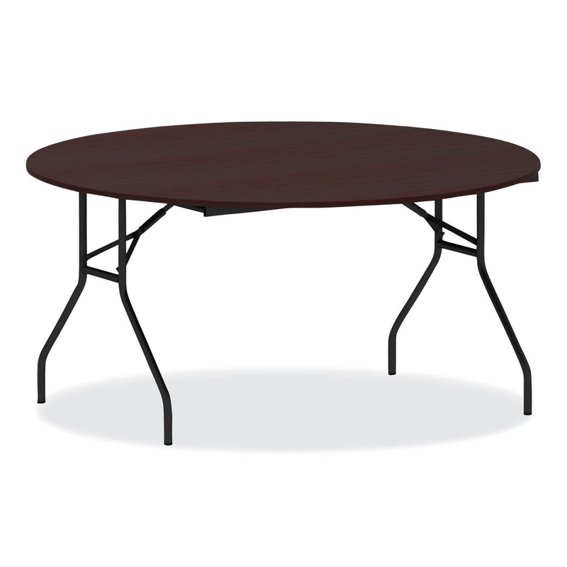 Alera Round Wood Folding Table, 59" Diameter x 29.13h, Mahogany