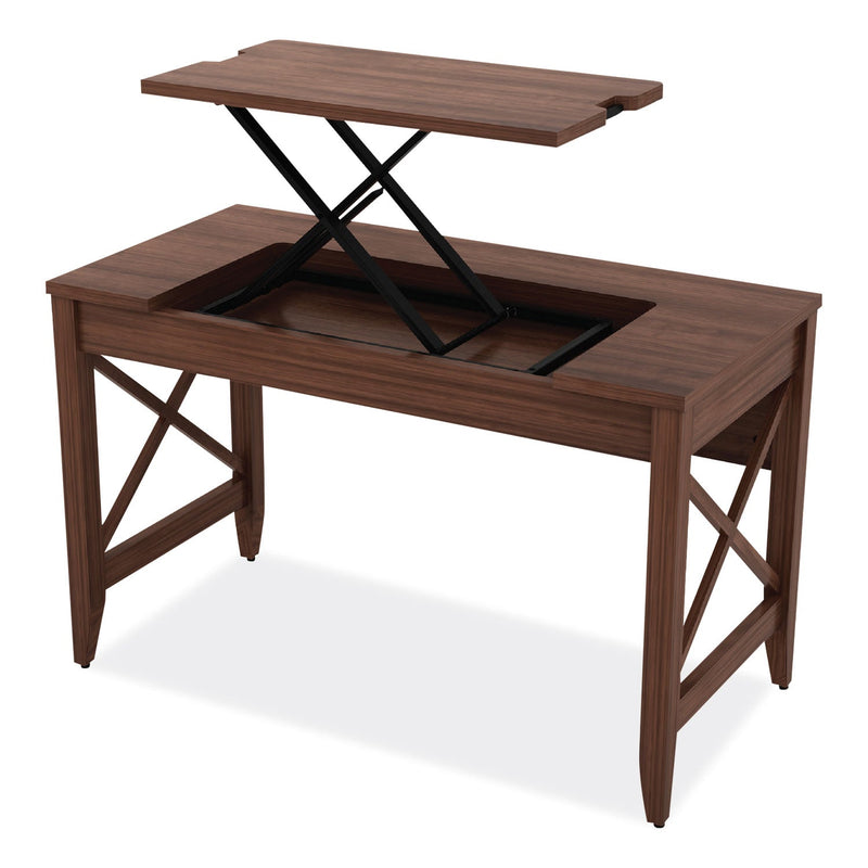 Alera Sit-to-Stand Table Desk, 47.25" x 23.63" x 29.5" to 43.75", Modern Walnut