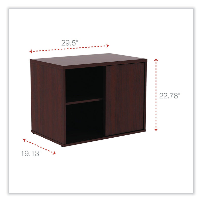Alera Open Office Low Storage Cab Cred, 29 1/2w x 19 1/8d x 22 7/8h, Mahogany
