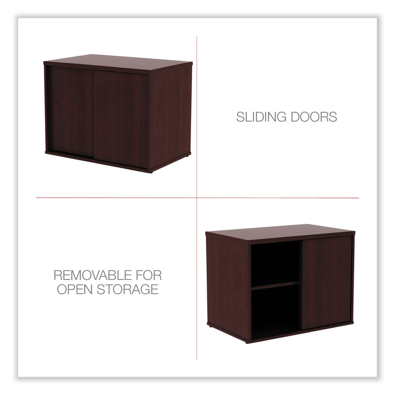 Alera Open Office Low Storage Cab Cred, 29 1/2w x 19 1/8d x 22 7/8h, Mahogany