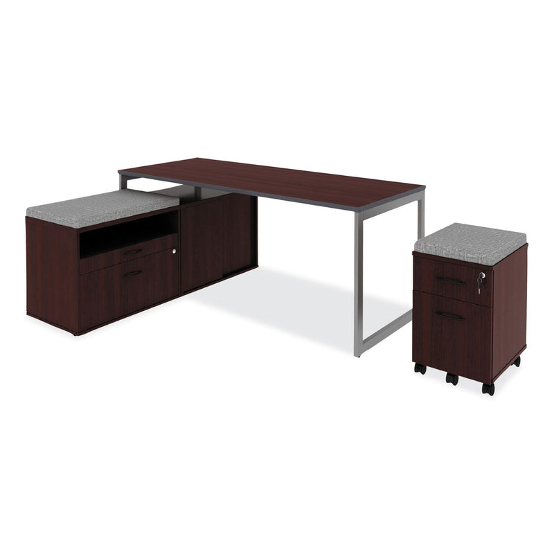 Alera Open Office Low Storage Cab Cred, 29 1/2w x 19 1/8d x 22 7/8h, Mahogany