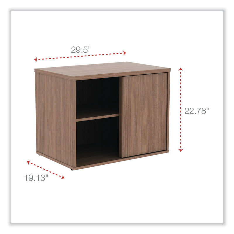 Alera Open Office Low Storage Cabinet Credenza, 29 1/2 x 19 1/8x 22 7/8, Walnut