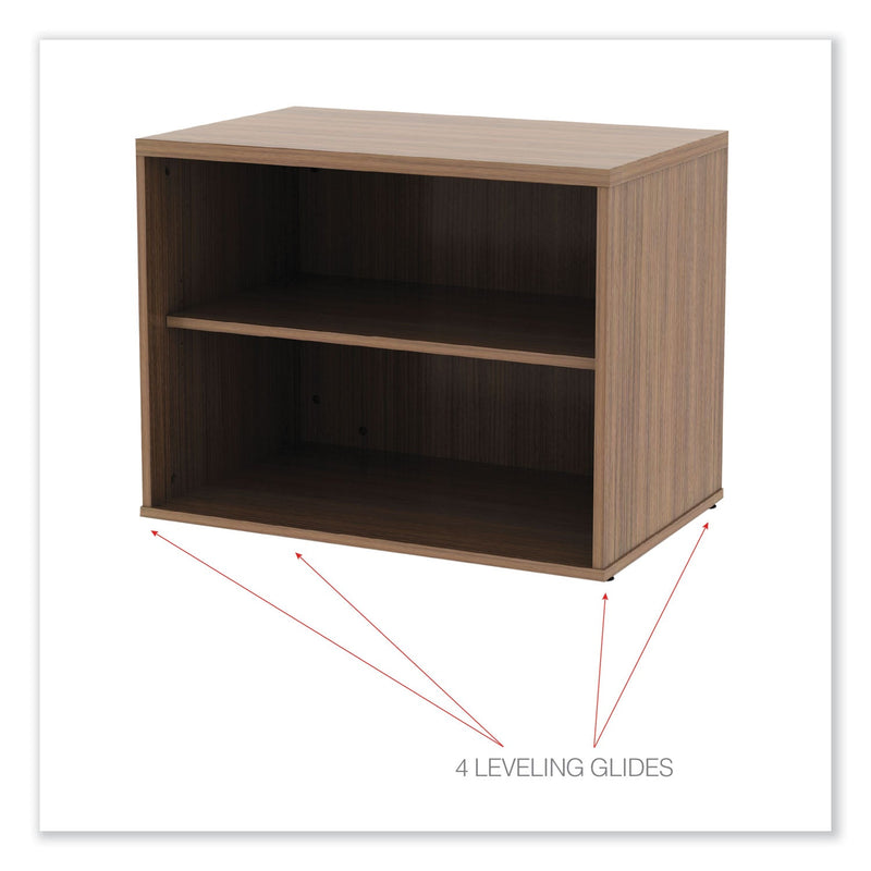 Alera Open Office Low Storage Cabinet Credenza, 29 1/2 x 19 1/8x 22 7/8, Walnut