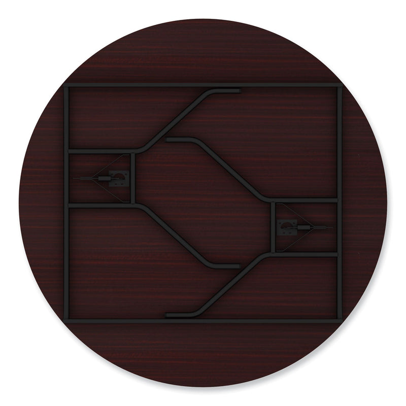 Alera Round Wood Folding Table, 59" Diameter x 29.13h, Mahogany
