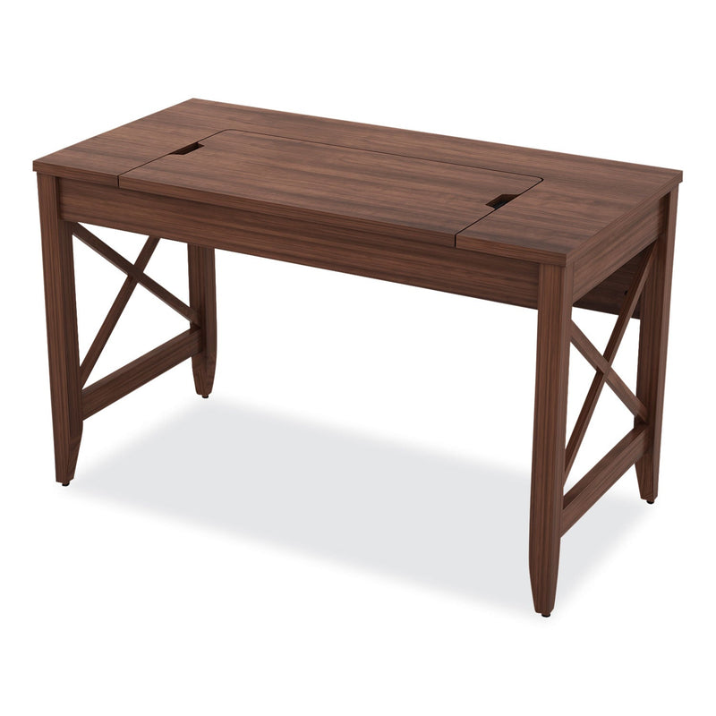 Alera Sit-to-Stand Table Desk, 47.25" x 23.63" x 29.5" to 43.75", Modern Walnut