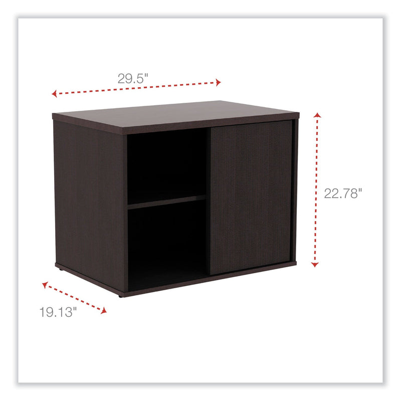 Alera Open Office Low Storage Cab Cred, 29.5w x 19.13d x 22.88h, Espresso