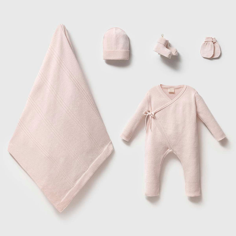Blush Organic Cotton Newborn Set – 5 Pieces
