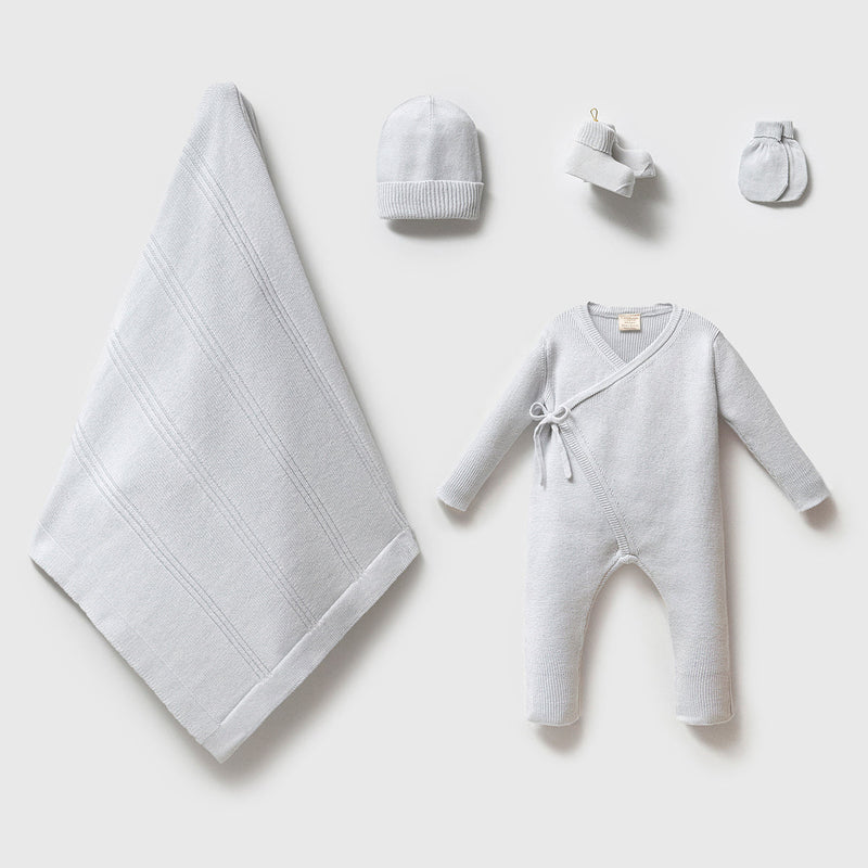 Blue Organic Cotton Newborn Set – 5 Pieces