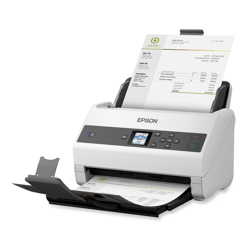 Epson DS-870 Color Workgroup Document Scanner, 600 dpi Optical Resolution, 100-Sheet Duplex Auto Document Feeder