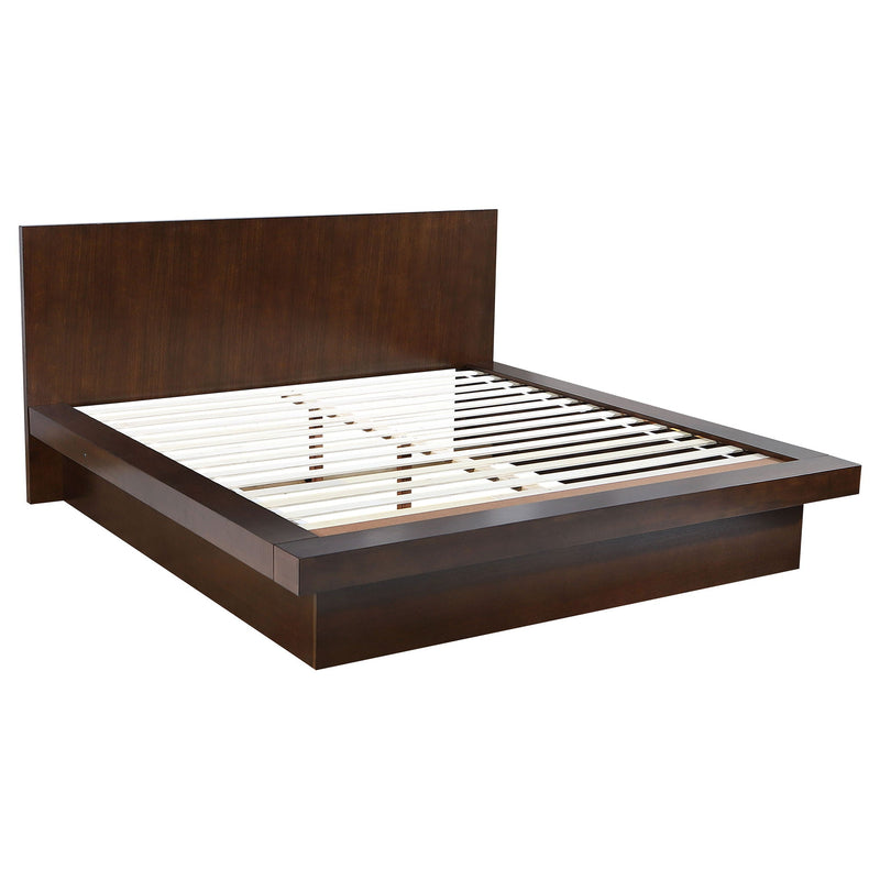Jessica 4-piece Eastern King LED Bedroom Set Cappuccino