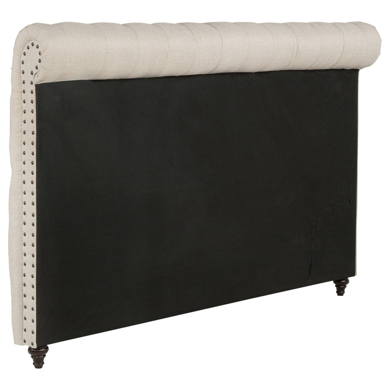 Devon 57-inch Upholstered Eastern King Headboard Beige