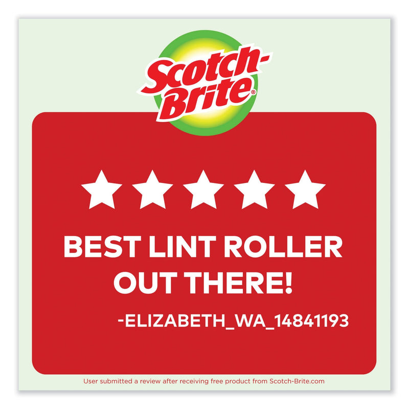 Scotch-Brite Lint Roller, Heavy-Duty Handle, 30 Sheets/Roller, 24 Rollers/Carton