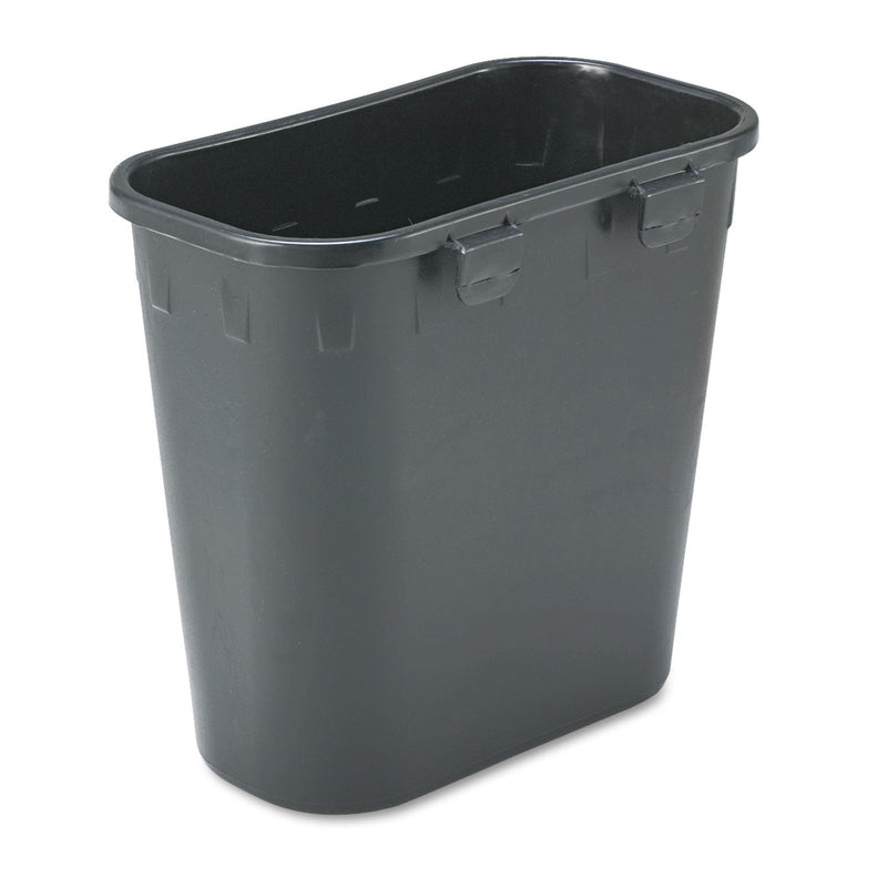 Safco Paper Pitch Recycling Bin, Rectangular, Polyethylene, 1.75 gal, Black