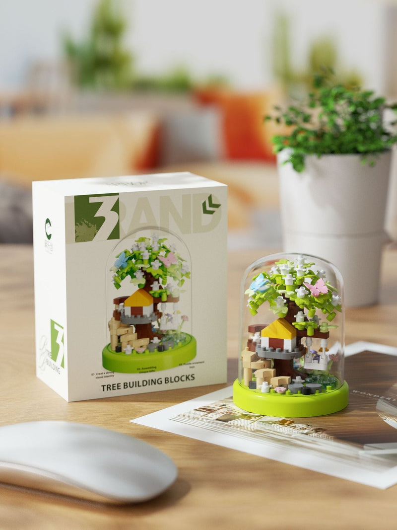 Building Block Bouquet Cherry Blossom Tree House Arbor Day Micro Particles