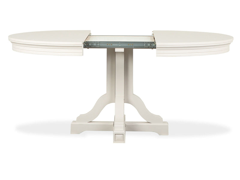 Willowbrook - Extendable 48" Round Dining Table - Egg Shell White