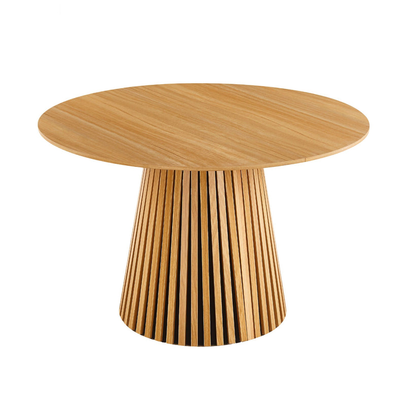 Extendable Pedestal Multifunctional Dining Table - Oak