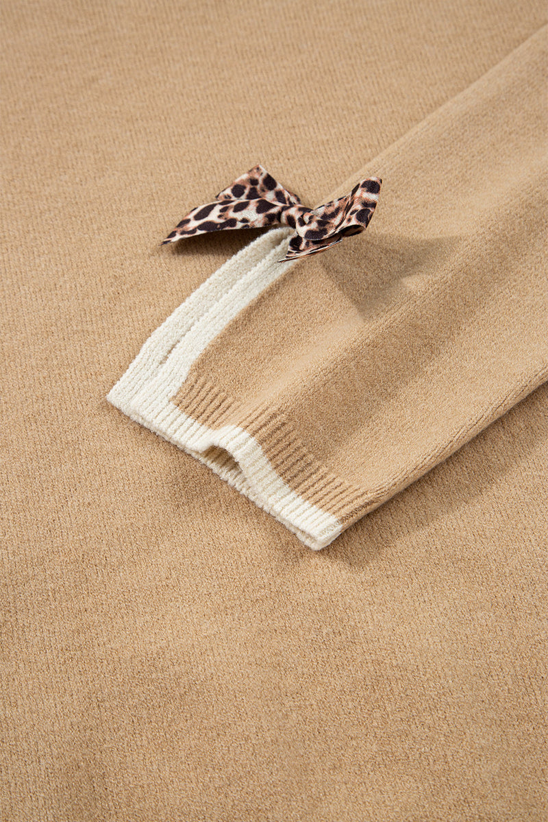Ava Cuff Contrast Trim Sweater