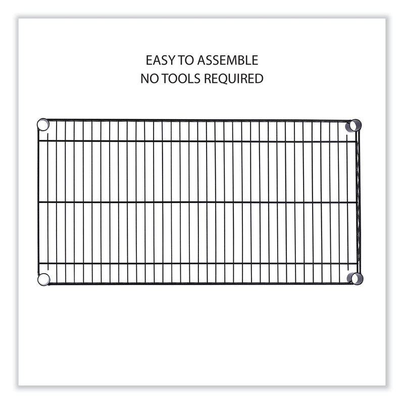 Alera 5-Shelf Wire Shelving Kit with Casters and Shelf Liners, 36w x 18d x 72h, Black Anthracite