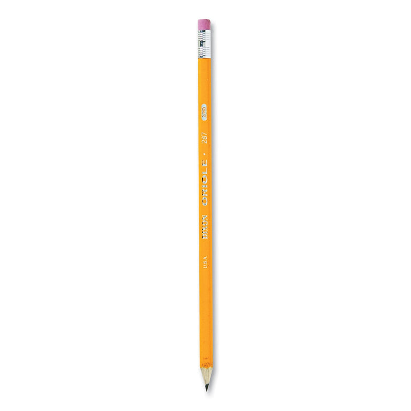 Dixon Oriole Pre-Sharpened Pencil, HB (#2), Black Lead, Yellow Barrel, Dozen