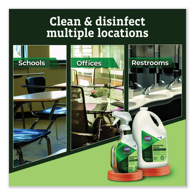 Clorox Pro EcoClean Disinfecting Cleaner, Unscented, 32 oz Spray Bottle, 9/Carton