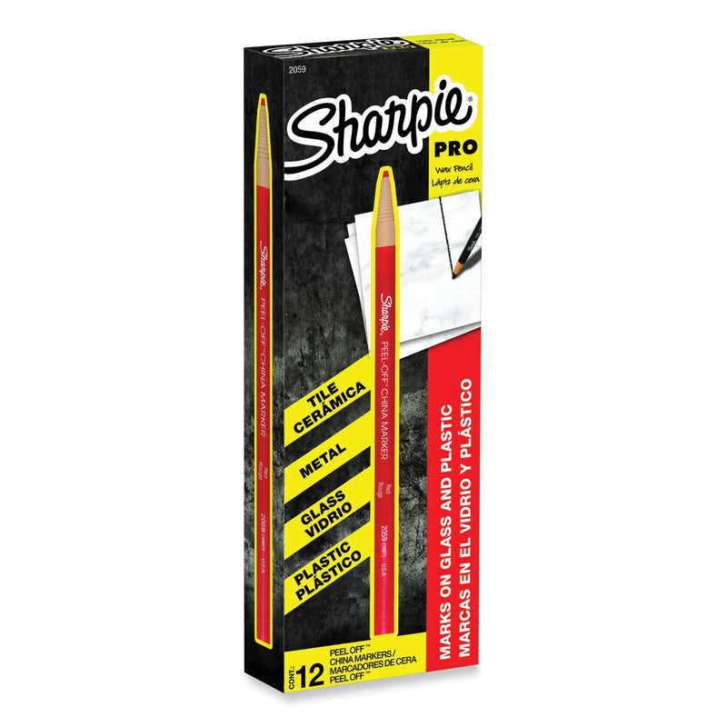 Sharpie Peel-Off China Markers, Red, Dozen