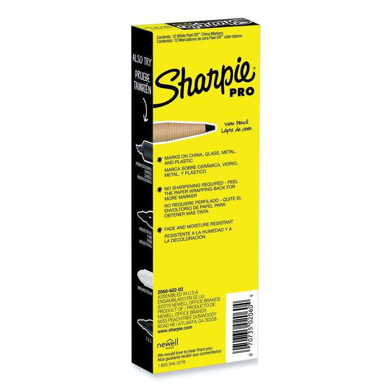 Sharpie Peel-Off China Markers, White, Dozen