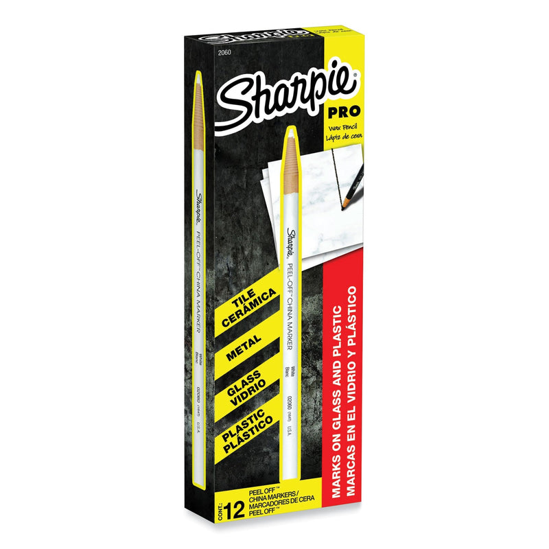 Sharpie Peel-Off China Markers, White, Dozen