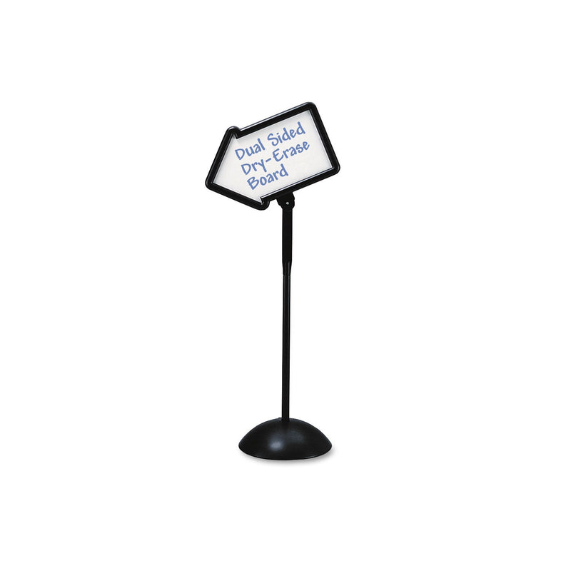 Safco Double-Sided Arrow Sign, Dry Erase Magnetic Steel, 25 1/2 x 17 3/4, Black Frame