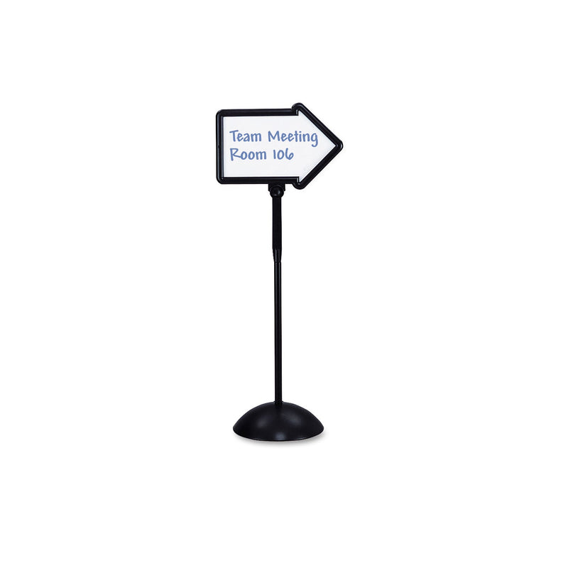 Safco Double-Sided Arrow Sign, Dry Erase Magnetic Steel, 25 1/2 x 17 3/4, Black Frame
