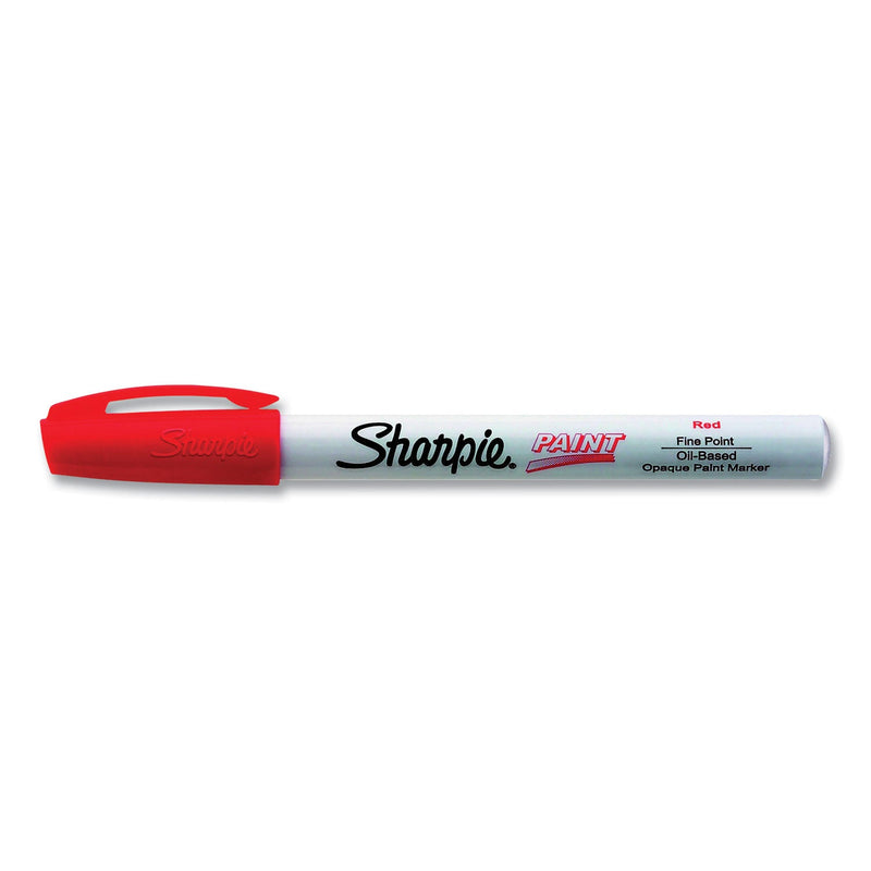 Sharpie Permanent Paint Marker, Fine Bullet Tip, Red