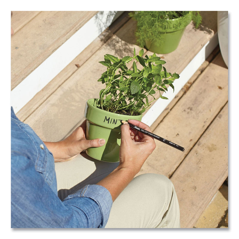 Sharpie Peel-Off China Markers, Black, Dozen