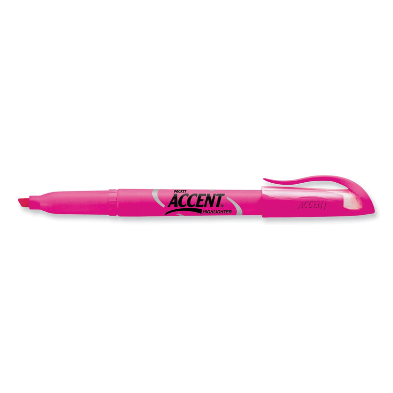 Sharpie Pocket Style Highlighters, Fluorescent Pink Ink, Chisel Tip, Pink Barrel, Dozen