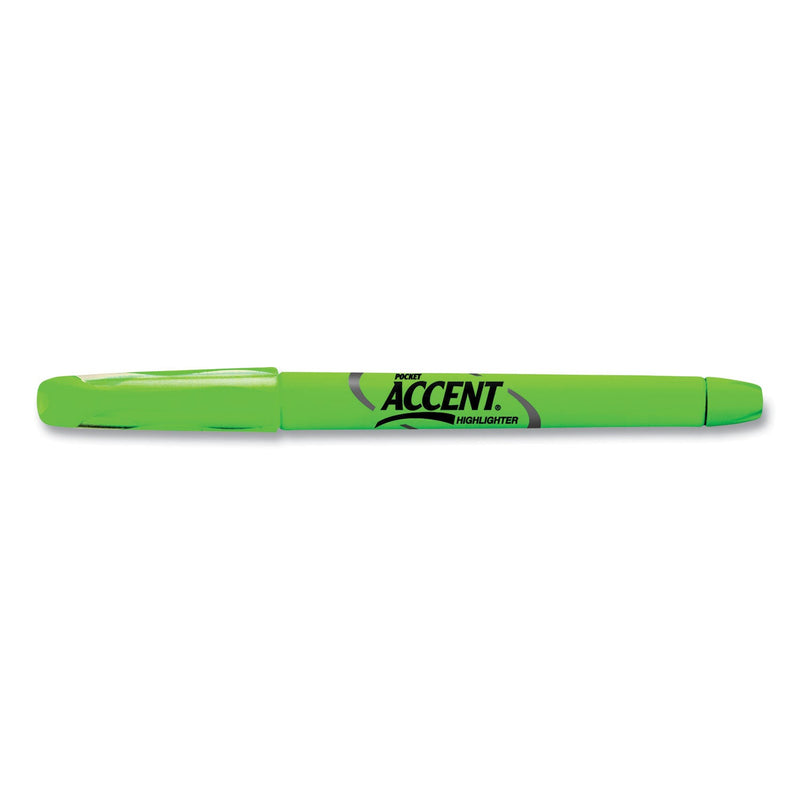 Sharpie Pocket Style Highlighters, Fluorescent Green Ink, Chisel Tip, Green Barrel, Dozen