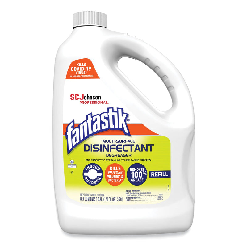 Fantastik Multi-Surface Disinfectant Degreaser, Pleasant Scent, 1 Gallon Bottle, 4/Carton