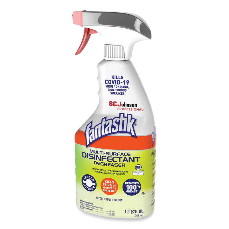Fantastik Multi-Surface Disinfectant Degreaser, Herbal, 32 oz Spray Bottle, 8/Carton