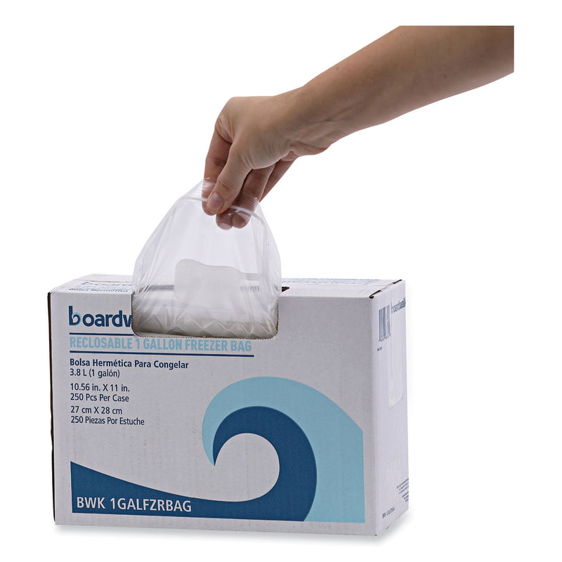 Boardwalk Reclosable Food Storage Bags, 1 gal, 2.7 mil, 10.5" x 11", Clear, 250/Box